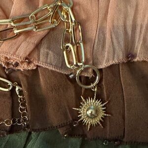 Gold Sun Stainless Steel Pendant Necklace